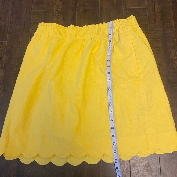 J Crew City linen blend Scalloped hem paper bag skirt - Picture 4 of 9